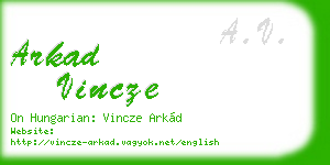 arkad vincze business card